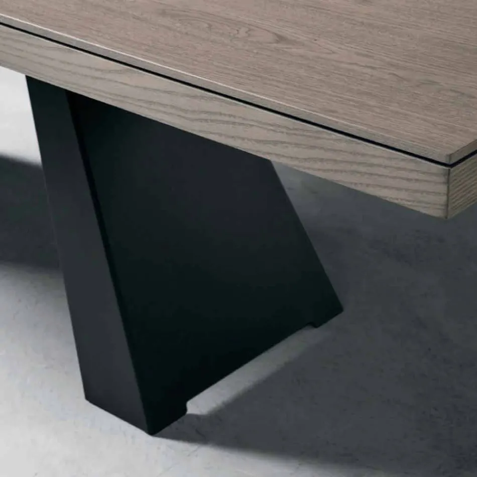 Tavolo allungabile di design in legno rovere fatto in Italia Zerba Viadurini