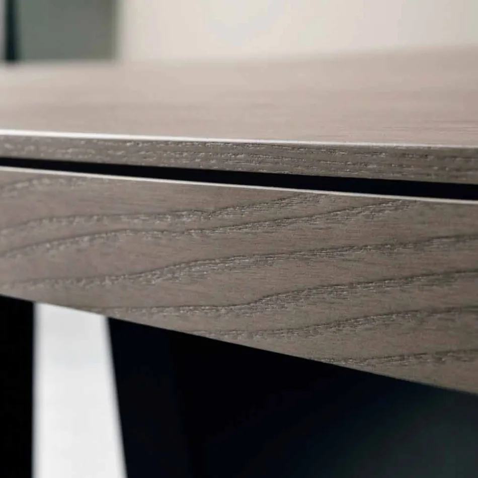 Tavolo allungabile di design in legno rovere fatto in Italia Zerba Viadurini