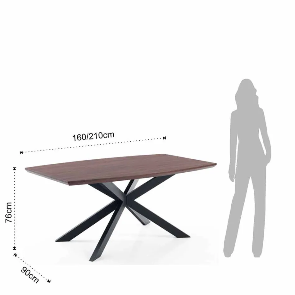 Tavolo Allungabile di Design in Mdf e Metallo, Torquato Viadurini