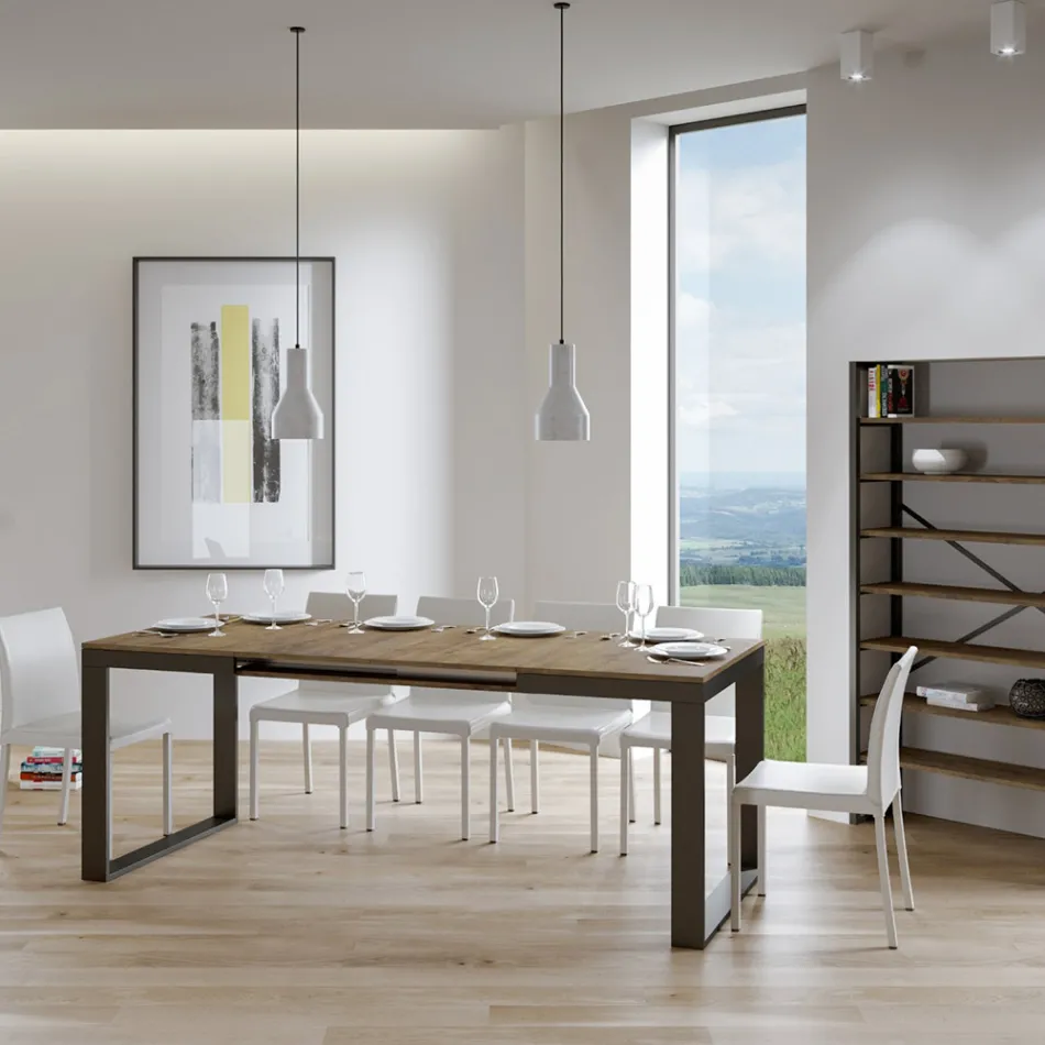 Tavolo Allungabile di Design Moderno in Legno Nobilitato - Badesi Viadurini