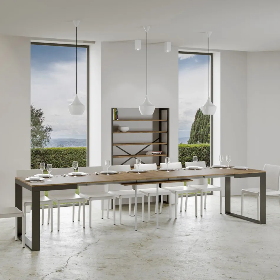 Tavolo Allungabile di Design Moderno in Legno Nobilitato - Badesi Viadurini