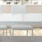 Tavolo Allungabile fino 278 cm in Vetro e Acciaio Bianco Made in Italy – Grotta Viadurini