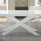 Tavolo Allungabile fino 278 cm in Vetro e Acciaio Bianco Made in Italy – Grotta Viadurini