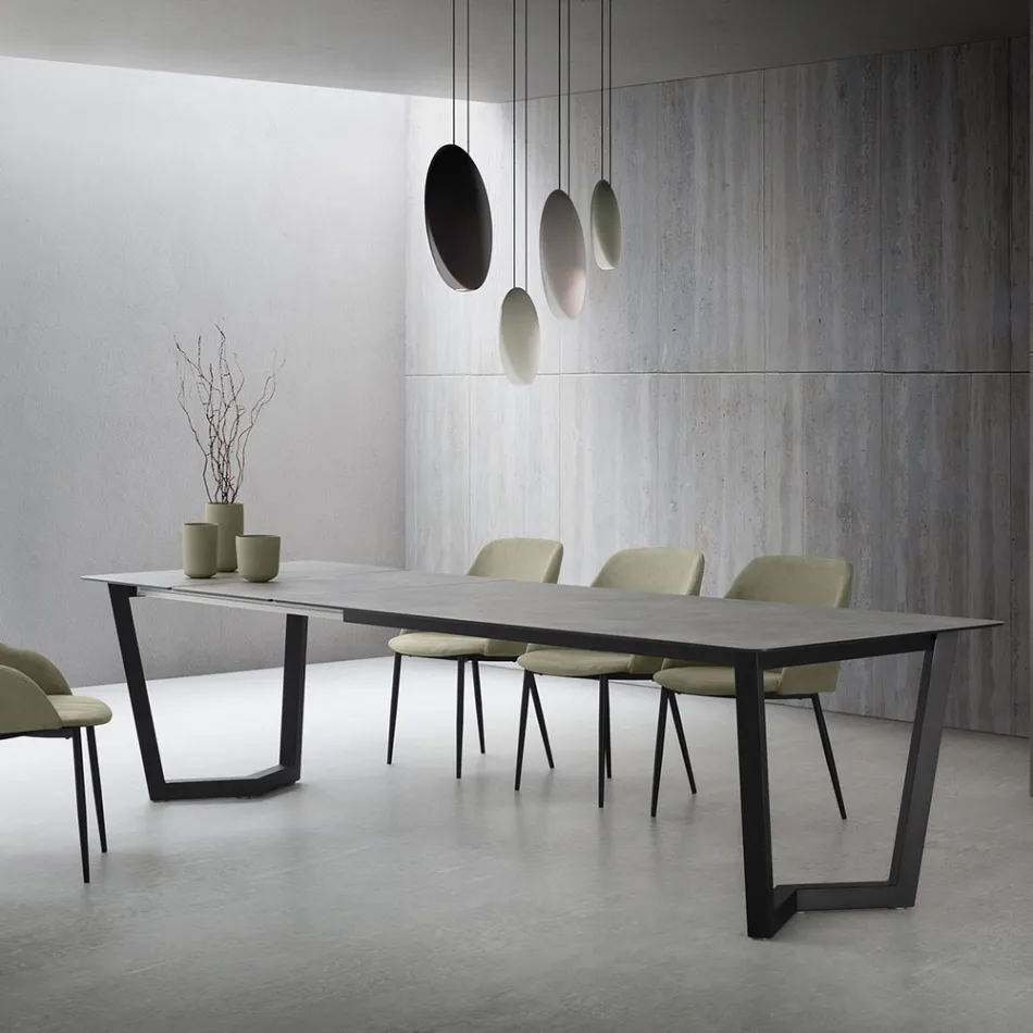 Tavolo Allungabile Fino 300 cm Base in Metallo Made in Italy - Bastiano Viadurini