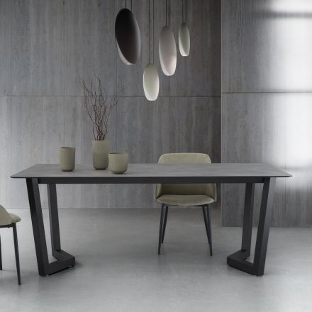 Tavolo Allungabile Fino 300 cm Base in Metallo Made in Italy - Bastiano Viadurini