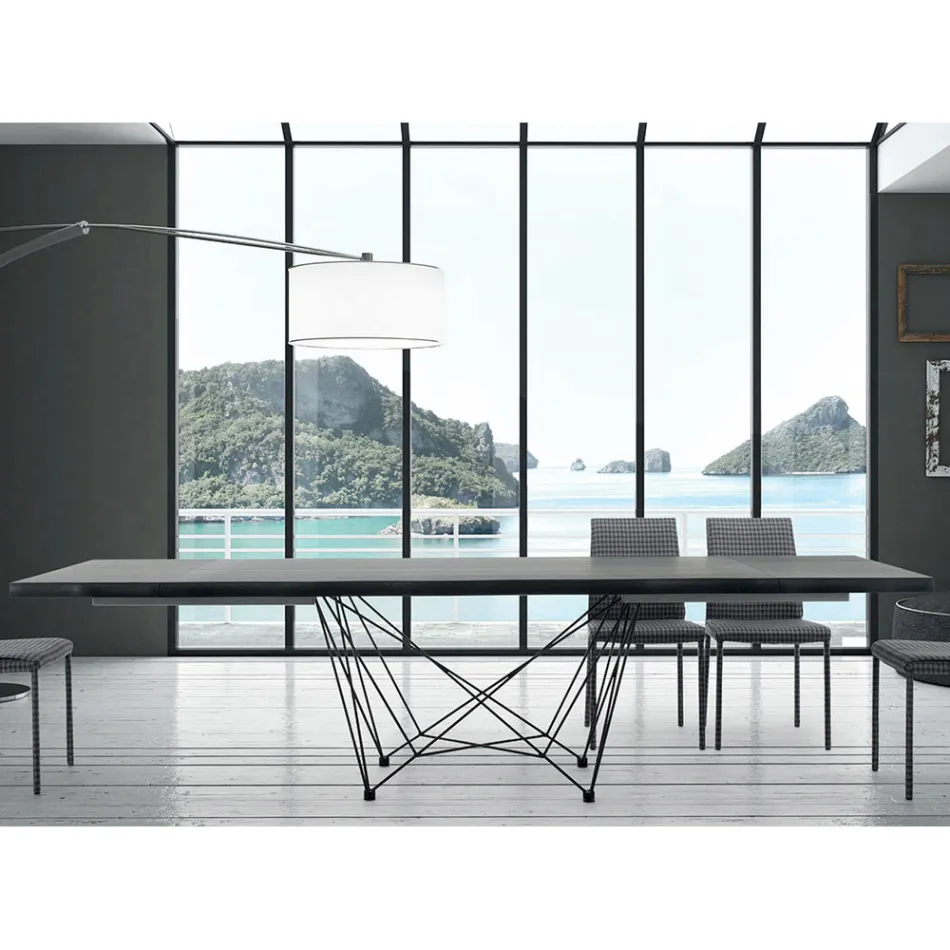 Tavolo Allungabile Fino 300 cm in Legno Impiallacciato Made in Italy – Ezzellino Viadurini