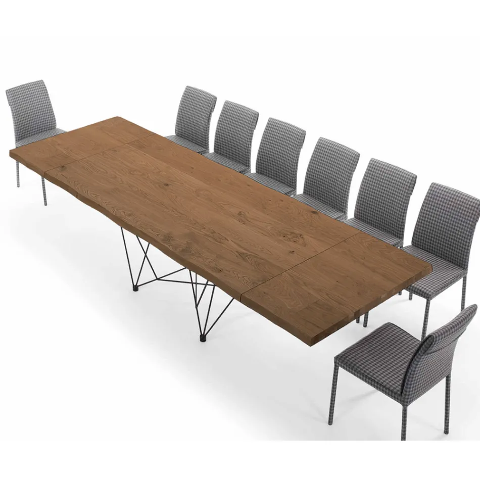 Tavolo Allungabile Fino 300 cm in Legno Impiallacciato Made in Italy – Ezzellino Viadurini