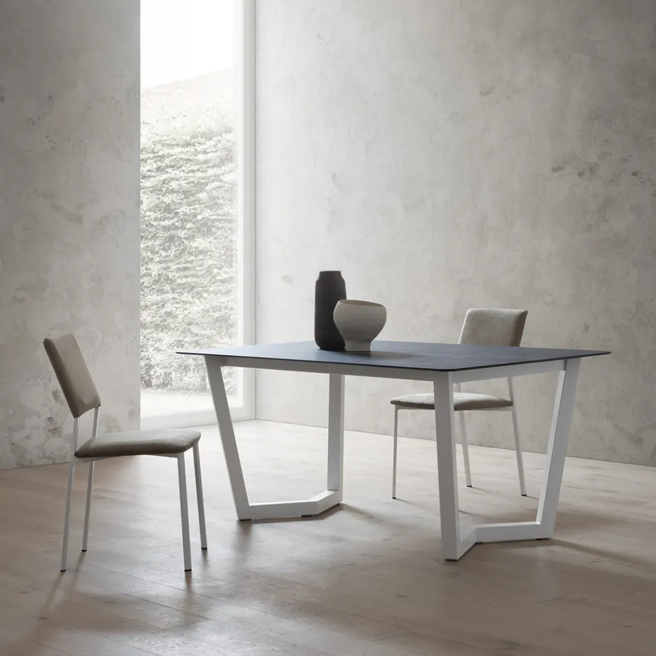Tavolo Allungabile Fino 300 cm Piano Hpl Stratificato Made in Italy - Bastiano Viadurini