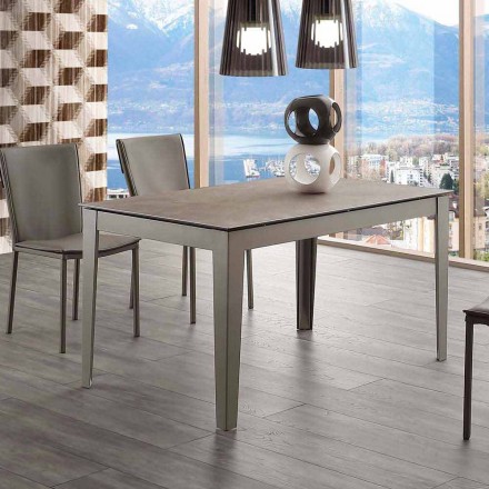 Tavolo allungabile fino 380 cm in vetroceramica e metallo Cagliari Viadurini