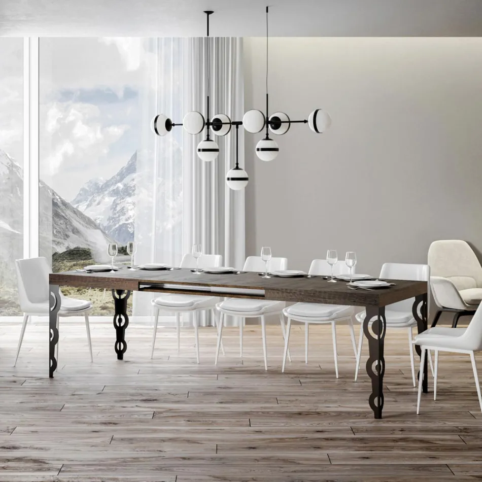 Tavolo Allungabile Fino 4 mt in Legno Nobilitato e Ferro Made in Italy – Marella Viadurini