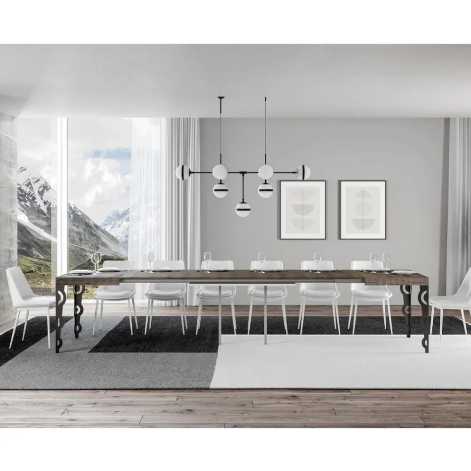 Tavolo Allungabile Fino 4 mt in Legno Nobilitato e Ferro Made in Italy – Marella Viadurini