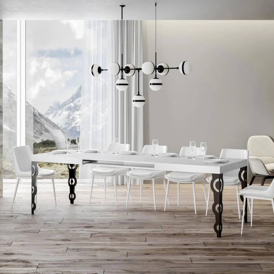 Tavolo Allungabile Fino 4 mt in Legno Nobilitato e Ferro Made in Italy – Marella Viadurini