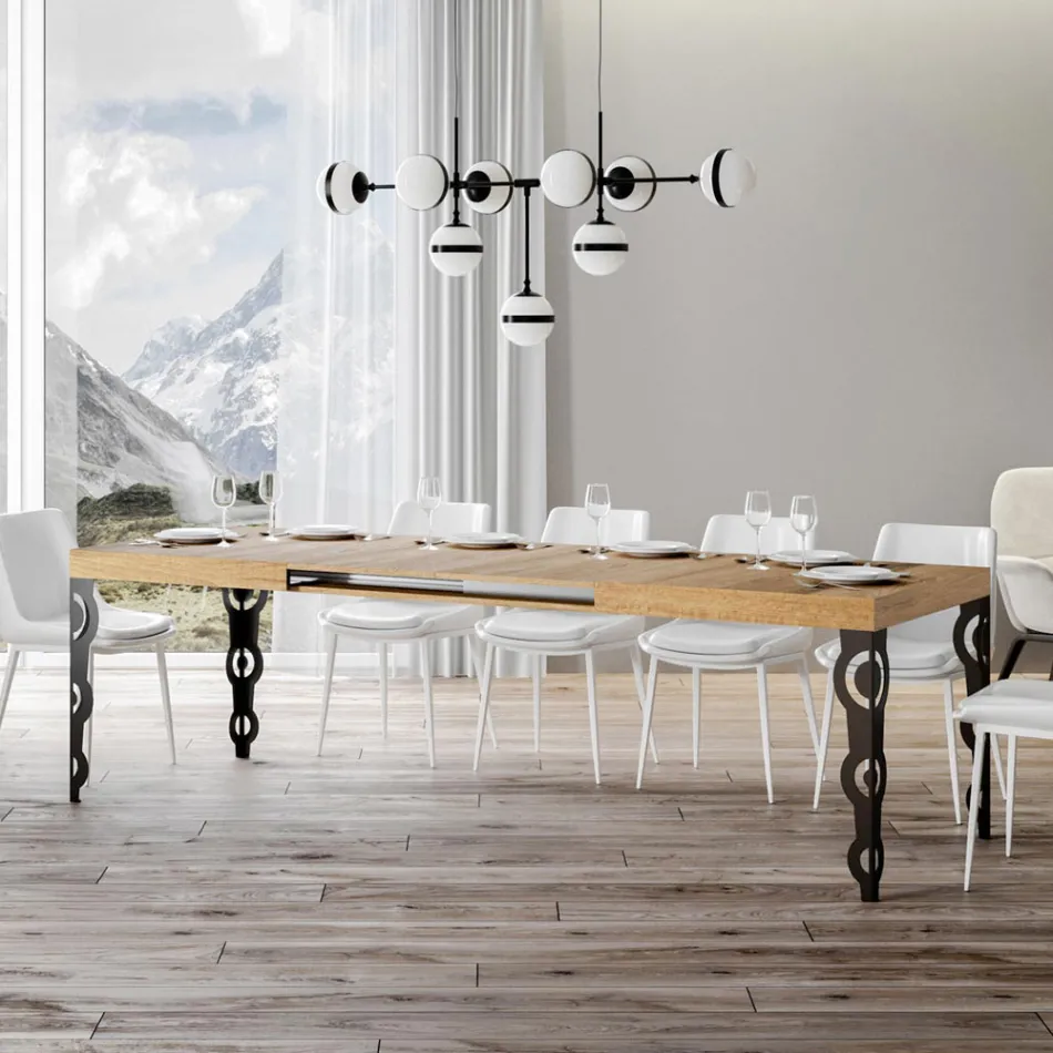 Tavolo Allungabile Fino 4 mt in Legno Nobilitato e Ferro Made in Italy – Marella Viadurini