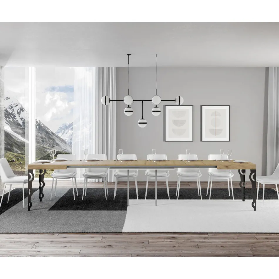 Tavolo Allungabile Fino 4 mt in Legno Nobilitato e Ferro Made in Italy – Marella Viadurini
