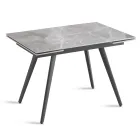Tavolo Allungabile Fino a 180 cm in Pietra Effetto Marmo e Metallo - Numa Viadurini