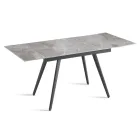Tavolo Allungabile Fino a 180 cm in Pietra Effetto Marmo e Metallo - Numa Viadurini