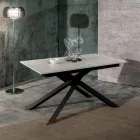 Tavolo Allungabile fino a 190 cm in Metallo e Piano in Melaminico - Lavanda Viadurini