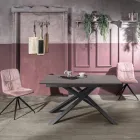 Tavolo Allungabile fino a 190 cm in Metallo e Piano in Melaminico - Lavanda Viadurini