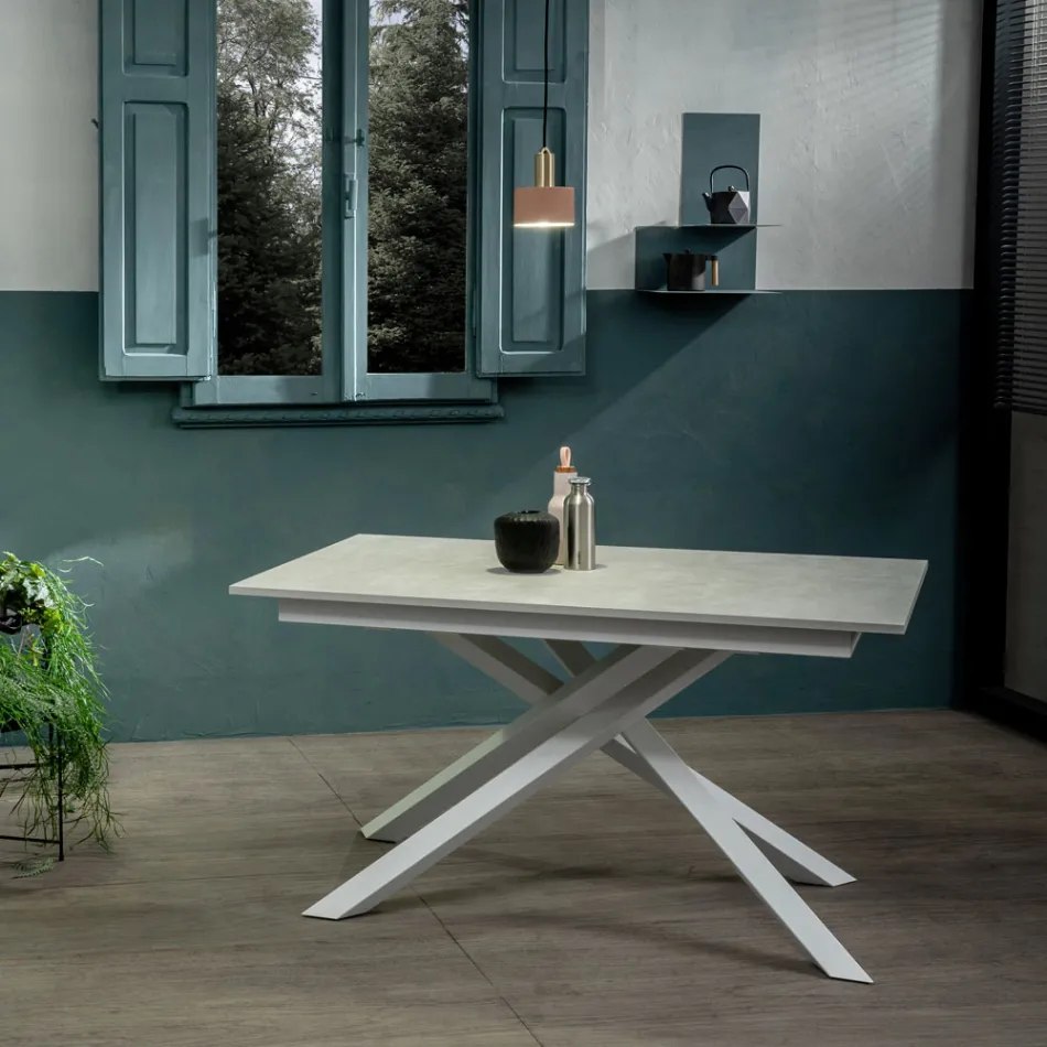 Tavolo Allungabile fino a 190 cm in Metallo e Piano in Melaminico - Lavanda Viadurini