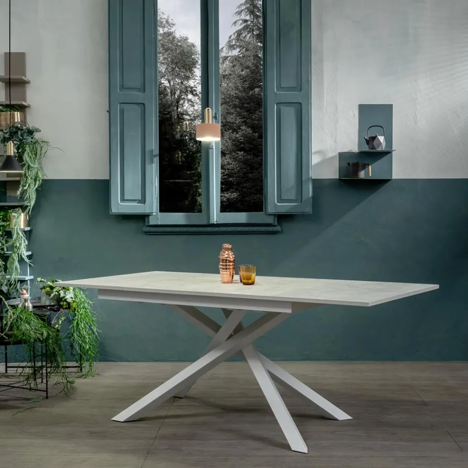 Tavolo Allungabile fino a 190 cm in Metallo e Piano in Melaminico - Lavanda Viadurini