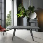 Tavolo Allungabile fino a 200 cm in Pietra Sinterizzata Effetto Marmo - Ananas Viadurini