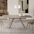 Tavolo Allungabile Fino a 210 cm in Vetro e Metallo Verniciato - Naxos Viadurini