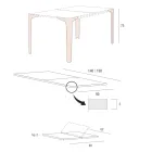 Tavolo Allungabile Fino a 222 cm in Hpl Effetto Legno Made in Italy - Vulcano Viadurini