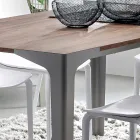 Tavolo Allungabile Fino a 222 cm in Hpl Effetto Legno Made in Italy - Vulcano Viadurini