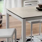 Tavolo Allungabile Fino a 238 cm in Laminam e Metallo Made in Italy - Remigio Viadurini