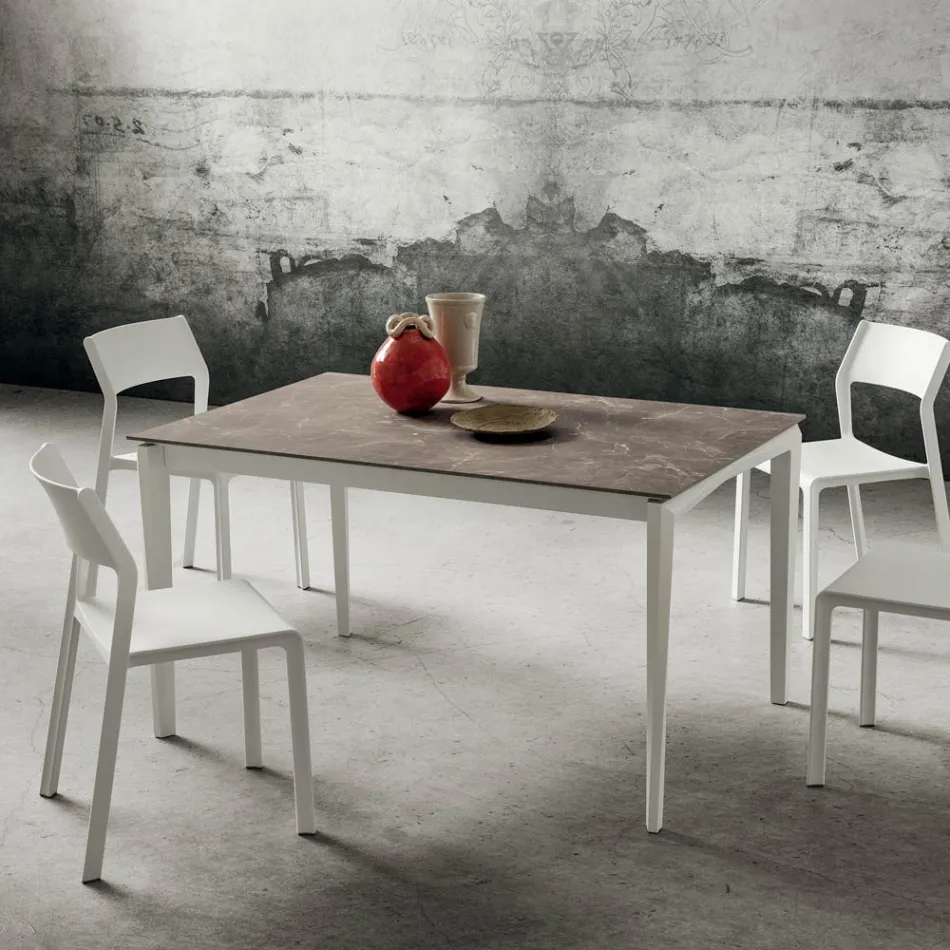 Tavolo Allungabile Fino a 240 cm con Piano in Hpl Made in Italy - Fantastic Viadurini