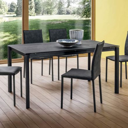 Tavolo Allungabile Fino a 240 cm con Piano in Laminam Made in Italy - Maltese Viadurini