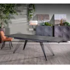 Tavolo Allungabile fino a 240 cm in Ceramica e Metallo - Bouquet Viadurini