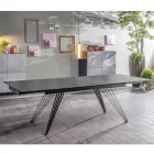Tavolo Allungabile fino a 240 cm in Ceramica e Metallo - Bouquet Viadurini
