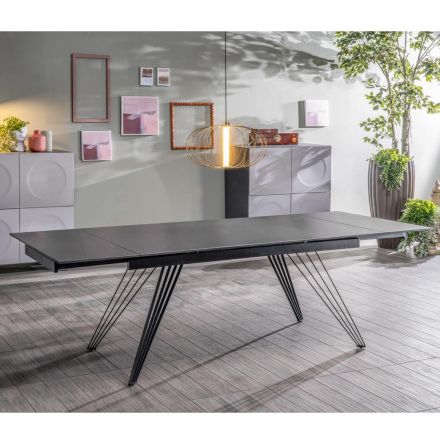 Tavolo Allungabile fino a 240 cm in Ceramica e Metallo - Bouquet Viadurini