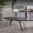 Tavolo Allungabile fino a 240 cm in Ceramica e Metallo - Bouquet Viadurini