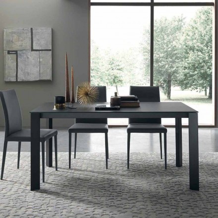 Tavolo Allungabile Fino a 250 cm con Piano in Vetro Made in Italy - Pitagora Viadurini