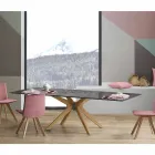 Tavolo Allungabile Fino a 260 cm in Gres Marmo e Legno Made in Italy - Malita Viadurini
