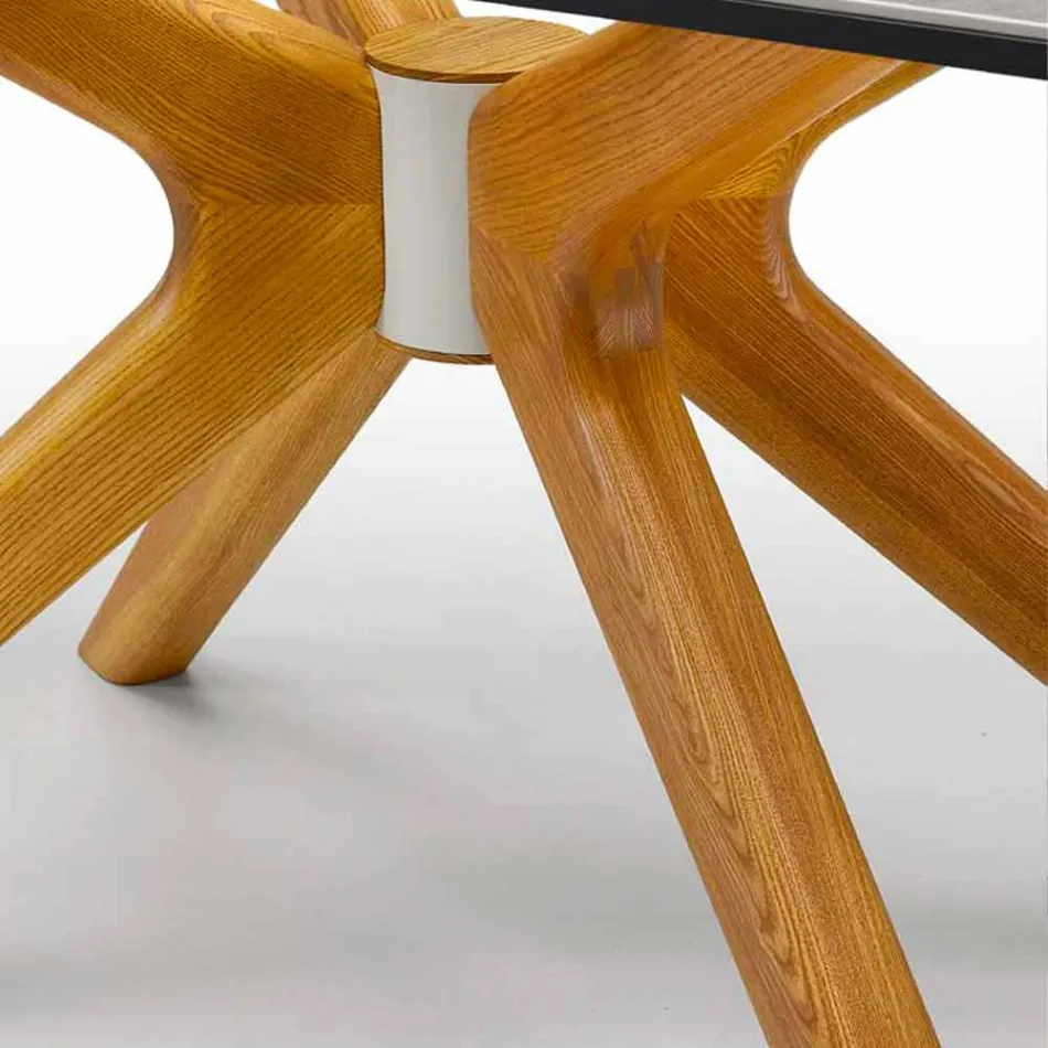 Tavolo Allungabile Fino a 260 cm in Gres Marmo e Legno Made in Italy - Malita Viadurini