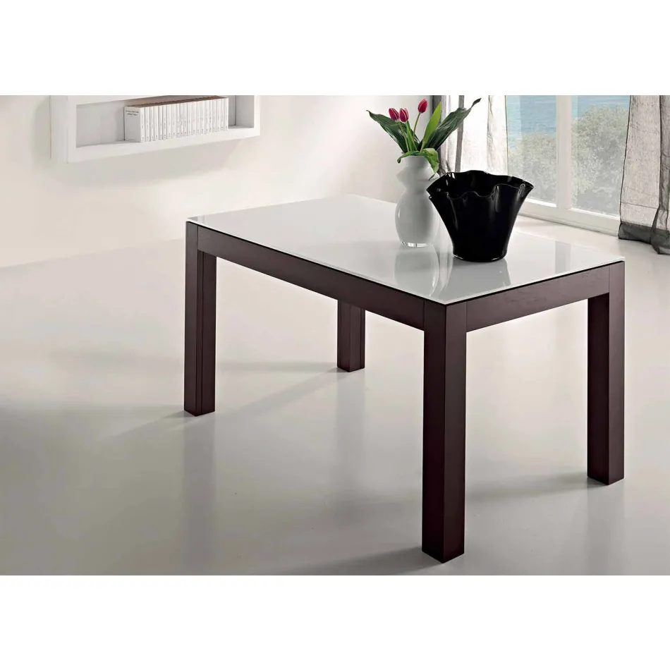 Tavolo Allungabile fino a 270cm in Vetro e Legno Frassino Made in Italy – Homer Viadurini