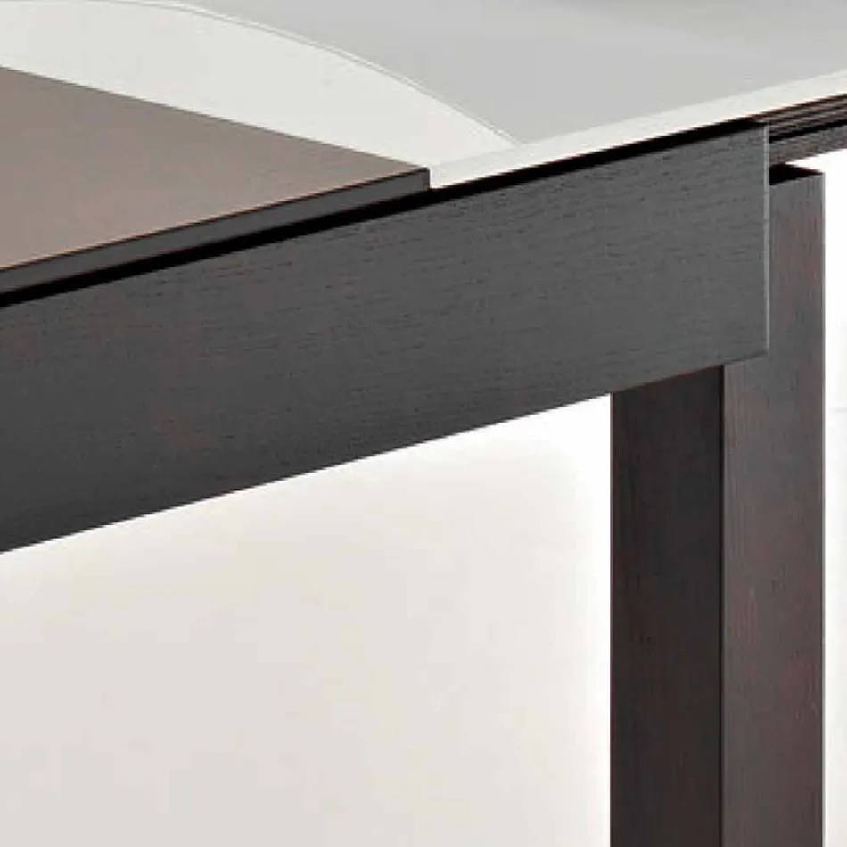 Tavolo Allungabile fino a 270cm in Vetro e Legno Frassino Made in Italy – Homer Viadurini