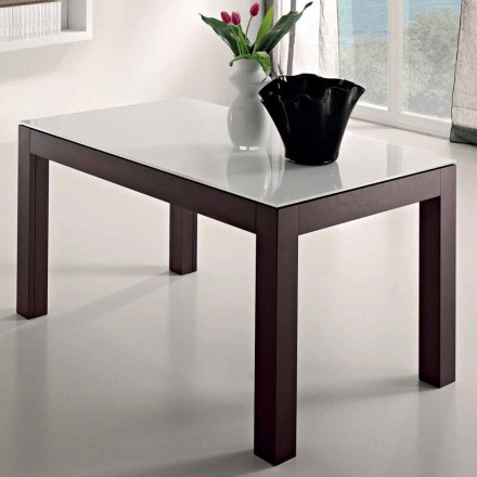 Tavolo Allungabile fino a 270cm in Vetro e Legno Frassino Made in Italy – Homer Viadurini
