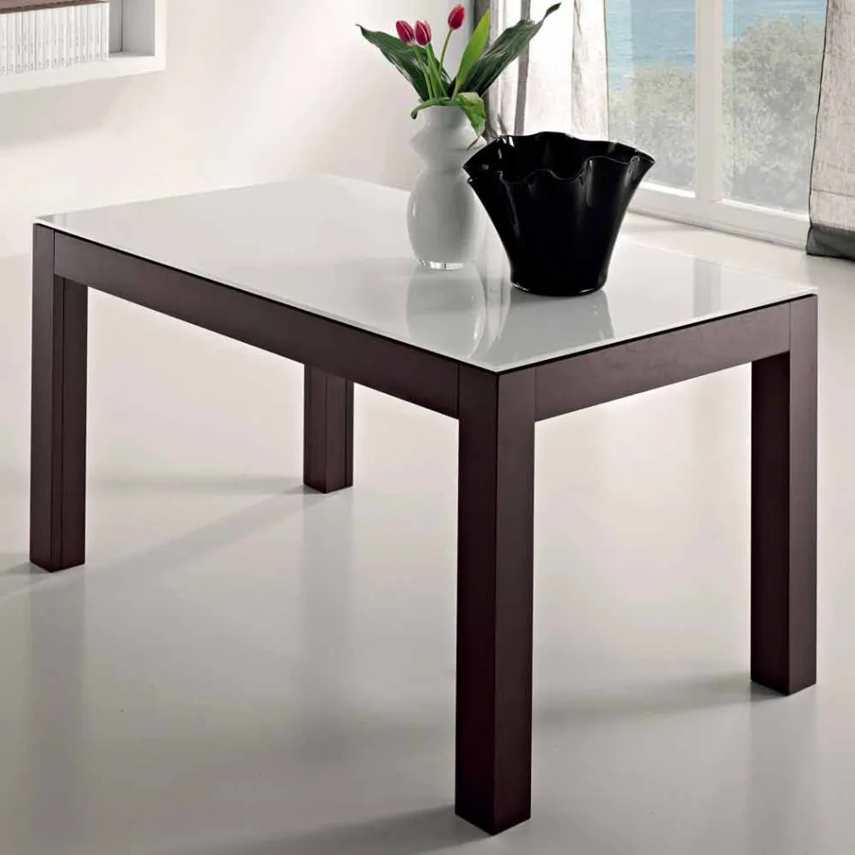Tavolo Allungabile fino a 270cm in Vetro e Legno Frassino Made in Italy – Homer Viadurini