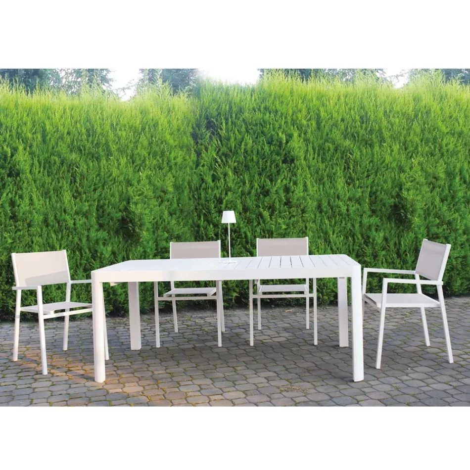 Tavolo Allungabile fino a 300 cm da Esterno in Alluminio Verniciato - Glass Viadurini