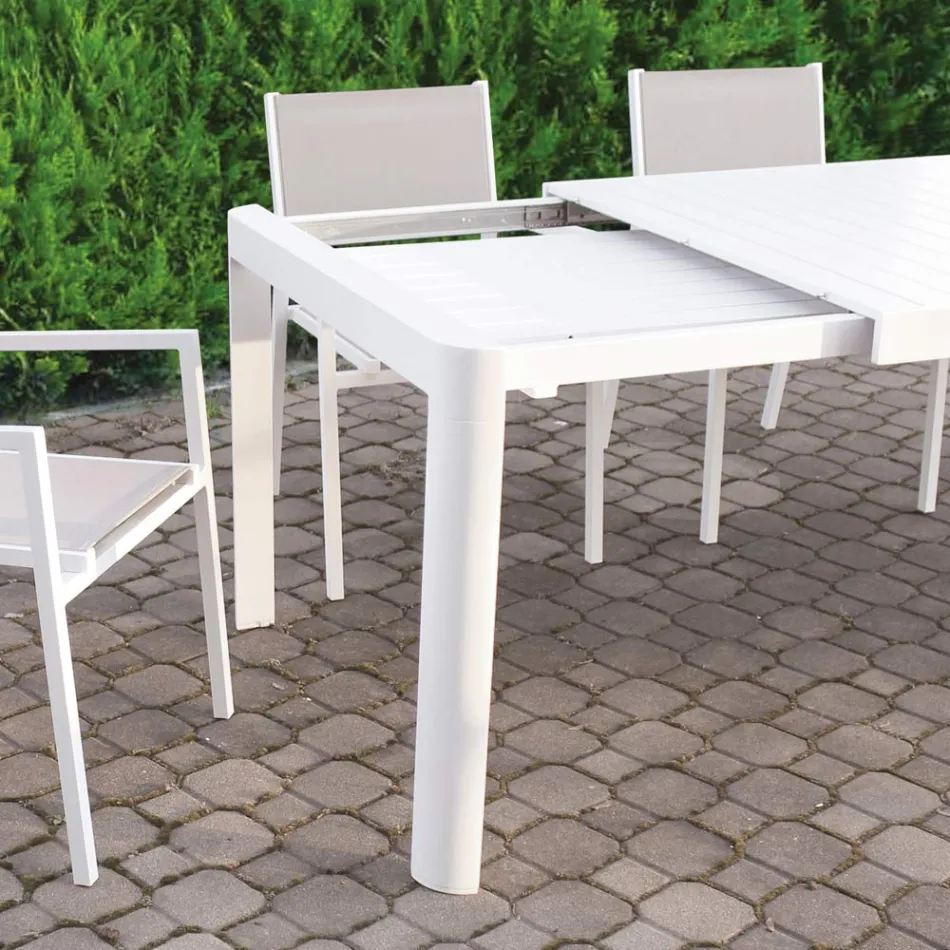 Tavolo Allungabile fino a 300 cm da Esterno in Alluminio Verniciato - Glass Viadurini