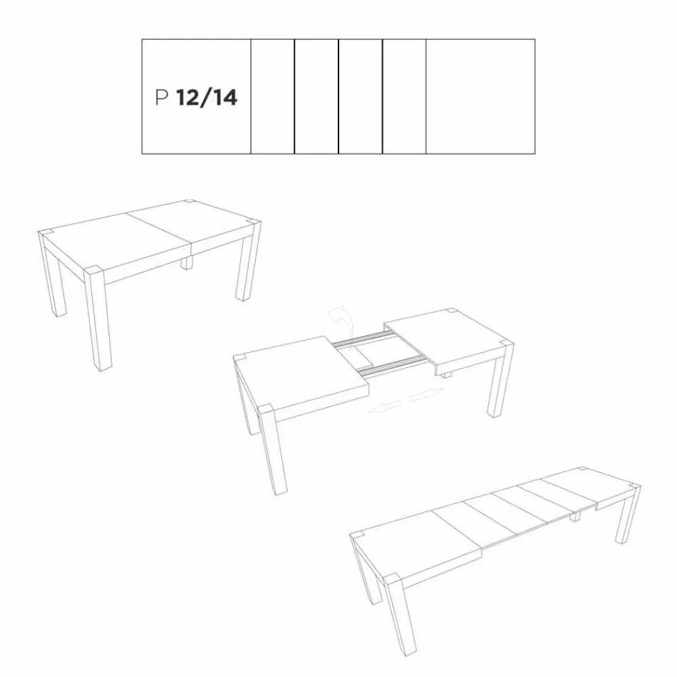 Tavolo allungabile fino a 300 cm design moderno in melaminico Oky Viadurini
