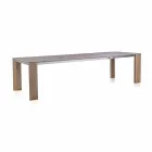 Tavolo Allungabile Fino a 300 cm in Ceramica e Gambe in Legno - Ipanemo Viadurini