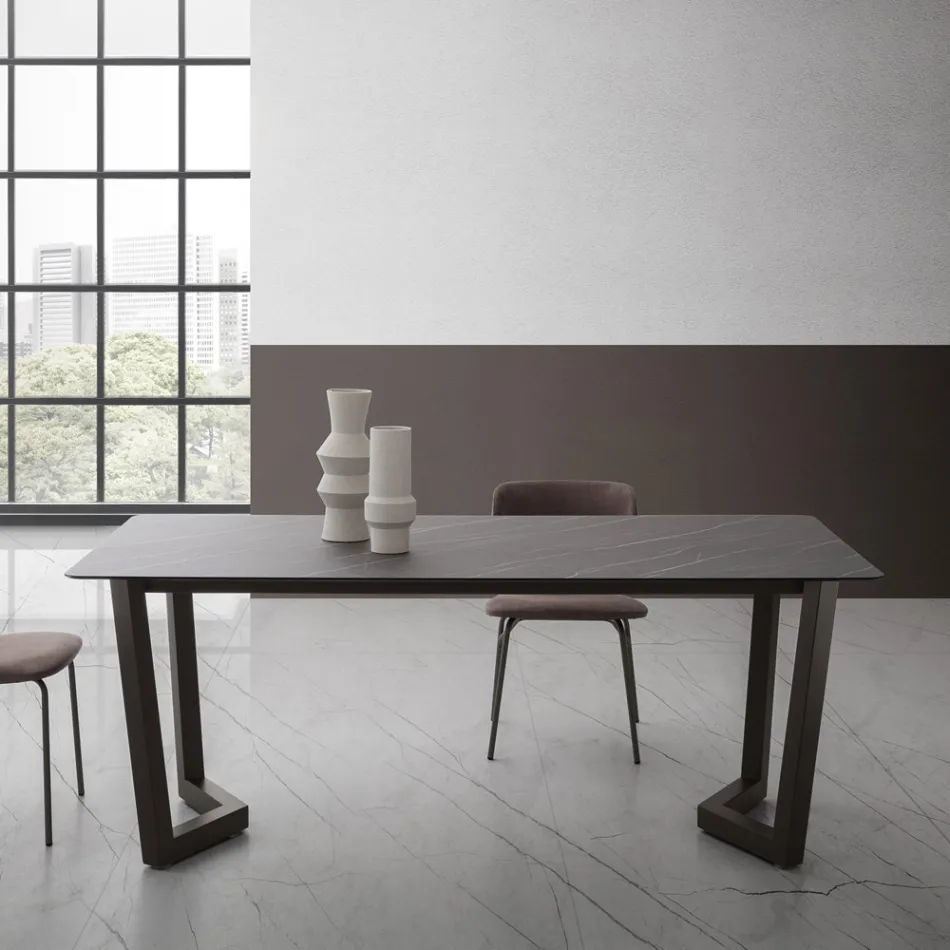 Tavolo Allungabile Fino a 300 cm in Hpl Stratificato Made in Italy - Bastiano Viadurini