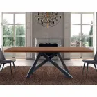 Tavolo Allungabile Fino a 300 cm in Legno e Acciaio Made in Italy - Settimmio Viadurini