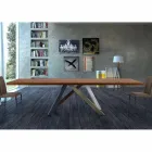 Tavolo Allungabile Fino a 300 cm in Legno e Acciaio Made in Italy - Settimmio Viadurini