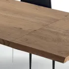 Tavolo Allungabile Fino a 300 cm in Legno Impiallacciato e Vetro – Strappo Viadurini
